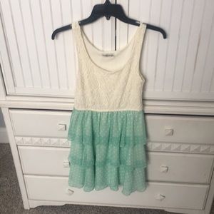 Green polka dot dress